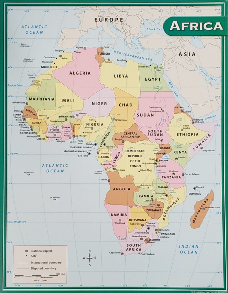 Africa Map Poster - Home Messenger