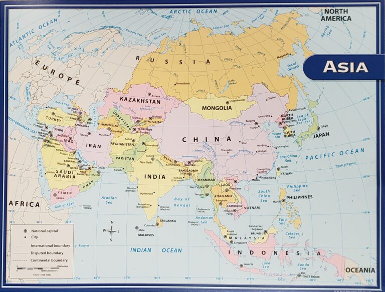 Asia Map Poster - Home Messenger