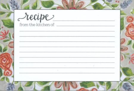 Lattice Floral Recipe Cards