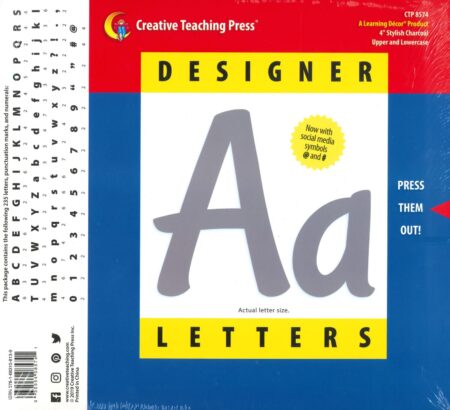 Stylish Charcoal Upper and Lowercase Letters 4"