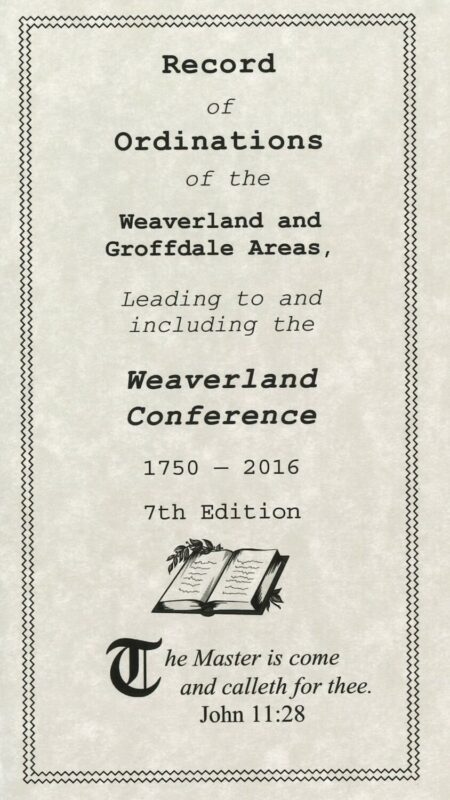 Record of Ordinations of the Weaverland Conference