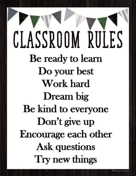 Modern Farmhouse Class Rules Poster