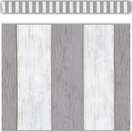 Modern Farmhouse Gray Stripes Trim