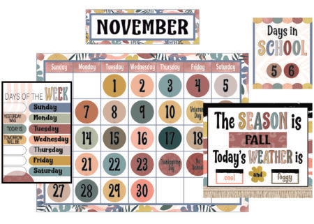 Wonderfully Wild Calendar Bulletin Board Set