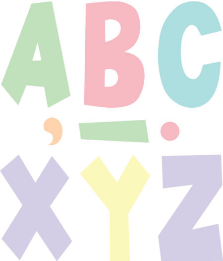 Pastel Pop Fun Font Letters 7"