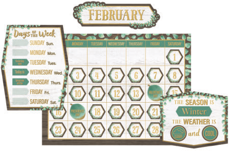 Eucalyptus Calendar Bulletin Board Set