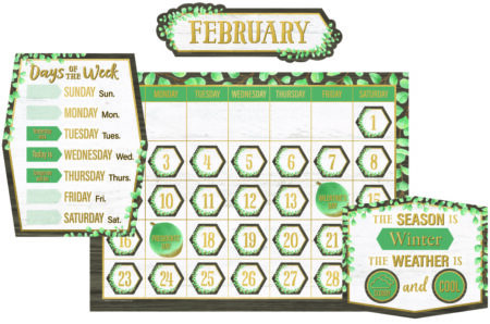 Eucalyptus Calendar Bulletin Board Set