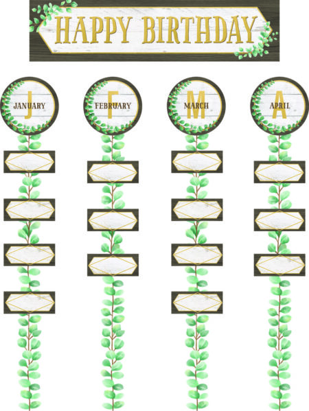 Eucalyptus Happy Birthday Bulletin Board Set
