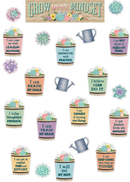 Rustic Bloom Grow Your Mindset Mini Bulletin Board Set