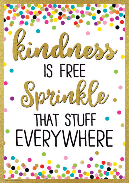 Confetti Kindness Is Free Poster