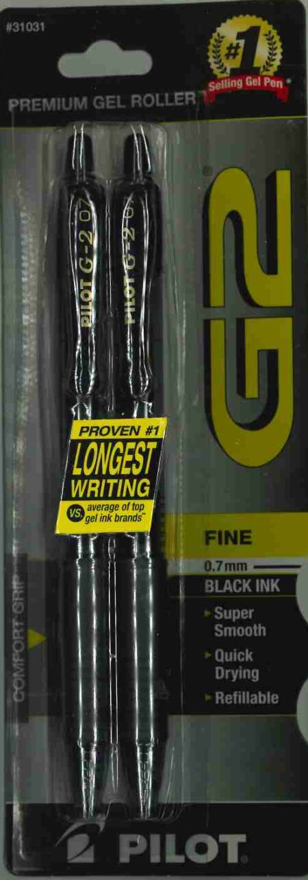 Pen G2 Pilot Fine Black 2pk.