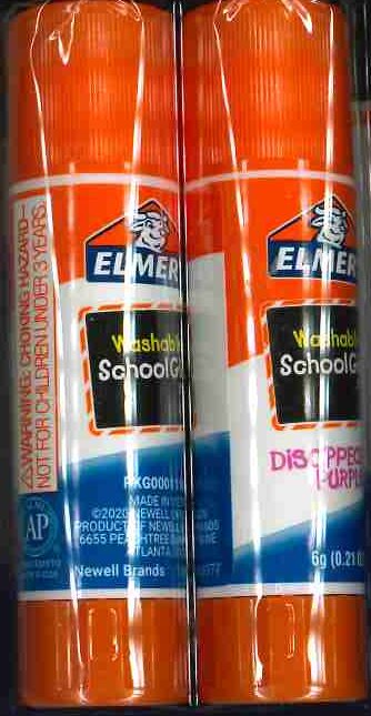 Glue Stick Washable Purple 2 pk