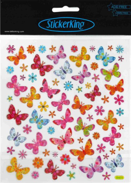 Stickers Butterfly w/ Silver Outline