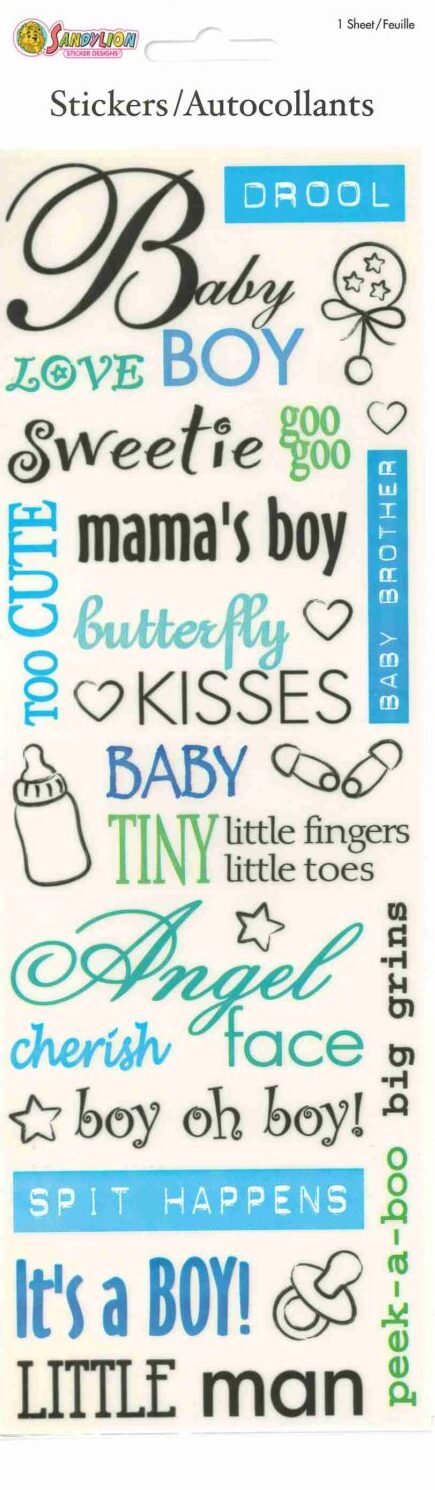 Stickers Beginnings Baby Boy Words